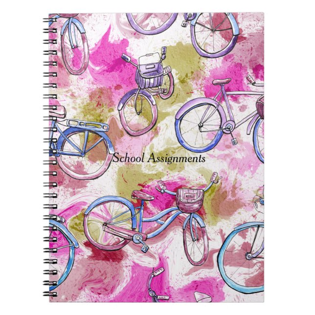 Färgämne och cyklar för anteckningsbok för skoltil (Framsidan)