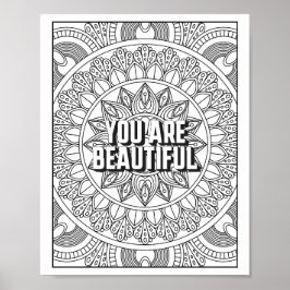 Färgämne på färgsidan Mandala Mönster mindness cit Poster