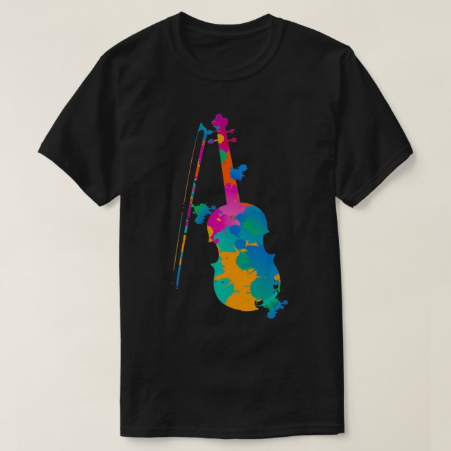 Färgämne Violin T Shirt (Design framsida)