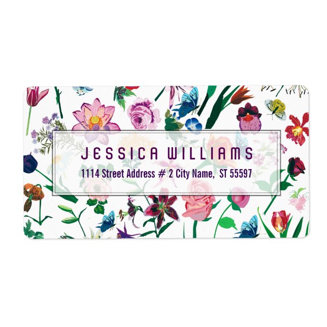 Färgämnen, assorterade blommor Mönster Fraktsedel (Framsidan)