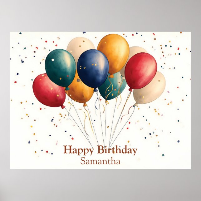 Färgämnen av Firande med konfetti Poster (Framsidan)