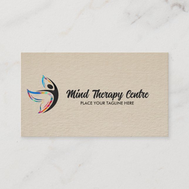 Färgämnen av fjärilskaraktär silhouette visitkort (Framsida)