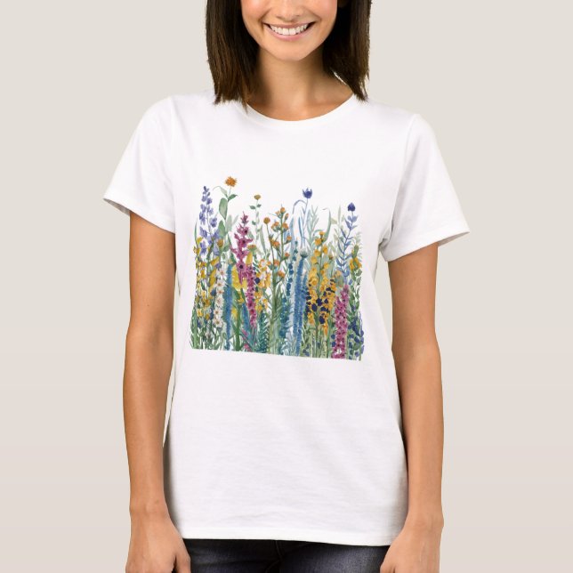 Färgämnen av jakt, botaniska ämnen, Blommigt aktiv T Shirt (Framsida)