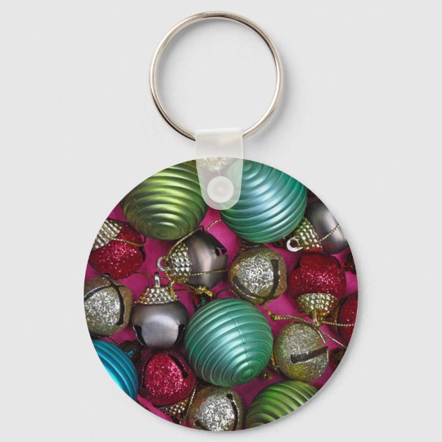Färgämnen av julklamasornament nyckelring (Framsida)