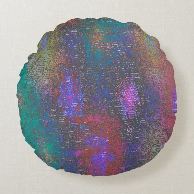 Färgämnen av mjukt skalat skinn, åldras fläckar rund kudde (Framsidan)