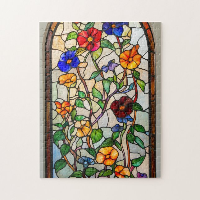 Färgämnen av nedfläckad av glas, morgonglas pussel (Vertikal)