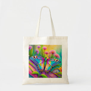 Färgämnen av Psychedelic Butterfly och Wildblommor Tygkasse