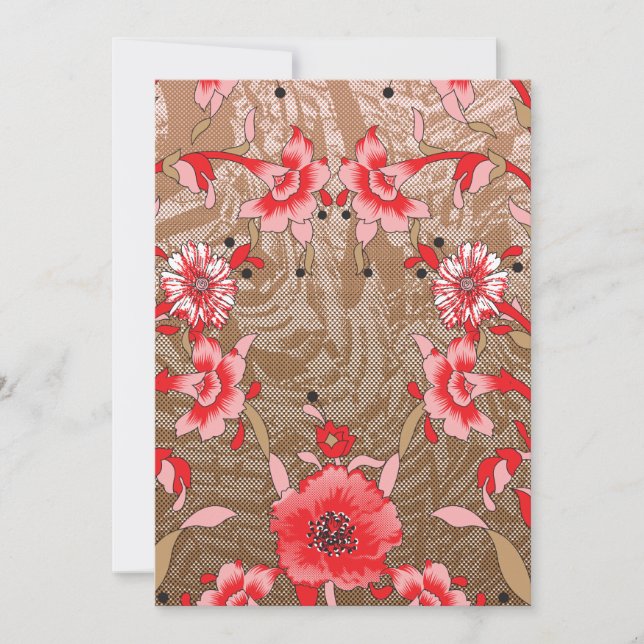 Färgämnen av textilmaterial mönster med flora inbjudningar (Framsida)