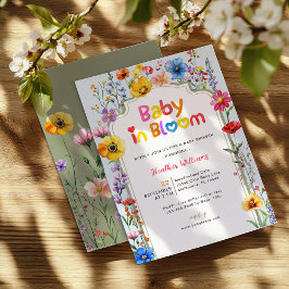 Färgämnen av Wildblomma Baby i babyskor av typen B Inbjudningar