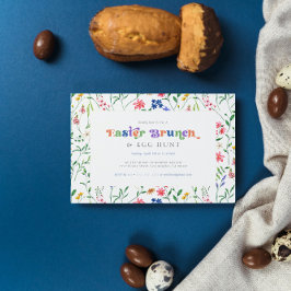 Färgämnen av Wildblomma Påsk Brunch & Egg Hunt Inbjudningar