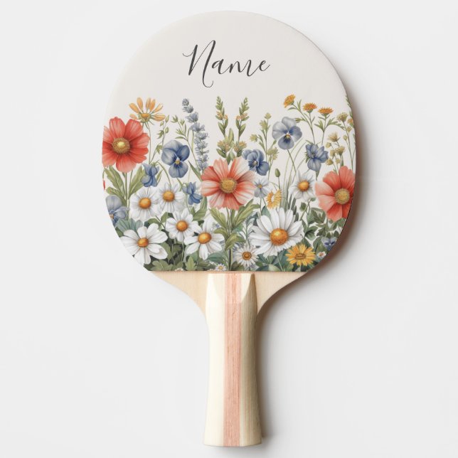 Färgämnen av Wildblomma Ping Pong Paddle Pingisracket (Framsidan)