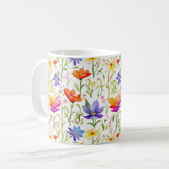 Färgämnen av Wildblommor i Fält Kaffemugg (Framsida vänster)