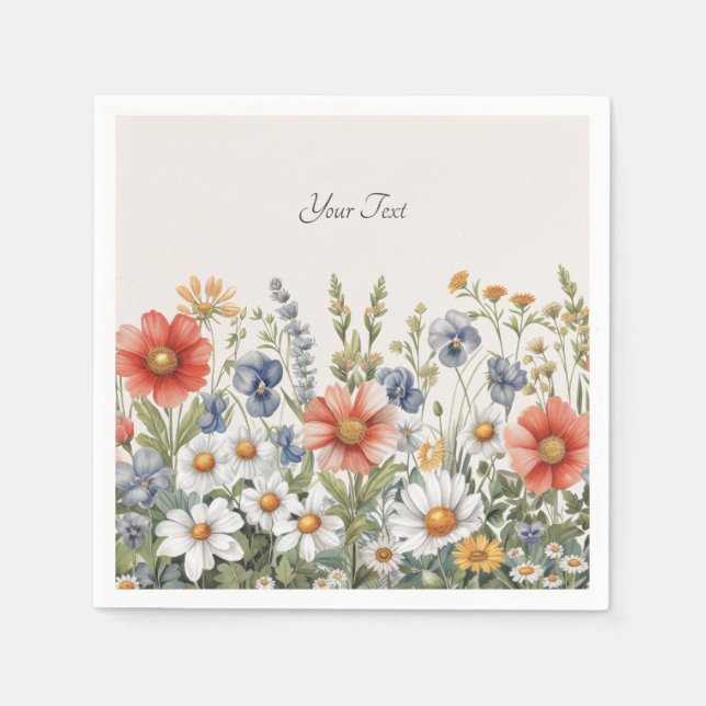 Färgämnen av Wildblommor Napkins Pappersservett (Framsidan)