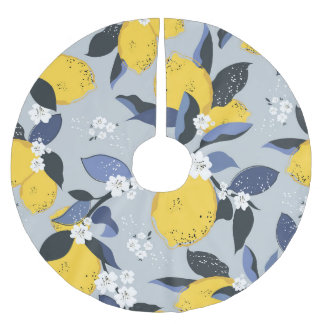 Färgämnen: Blommönstret Citrus Julgransmatta Borstad Polyester