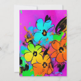 Färgämnen blommor fuchsia orange kattunge tack kort