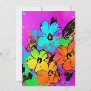 Färgämnen blommor fuchsia orange kattunge tack kort