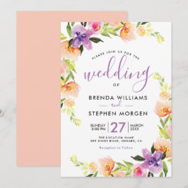 Färgämnen blommor ram inbjudningar