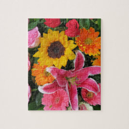 Färgämnen+ blommor, trädgård+ gnom, kalla+ l pussel