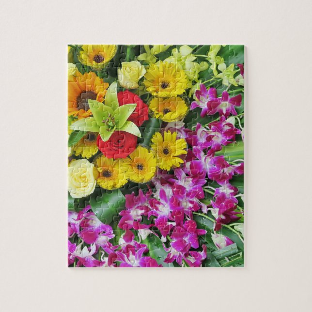 Färgämnen+ blommor, trädgård + gnom. pussel (Vertikal)