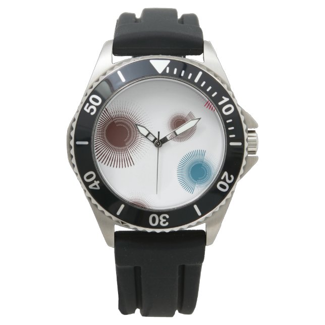 Färgämnen, coola, trender stadspenseldrag cirklar armbandsur (Framsida)