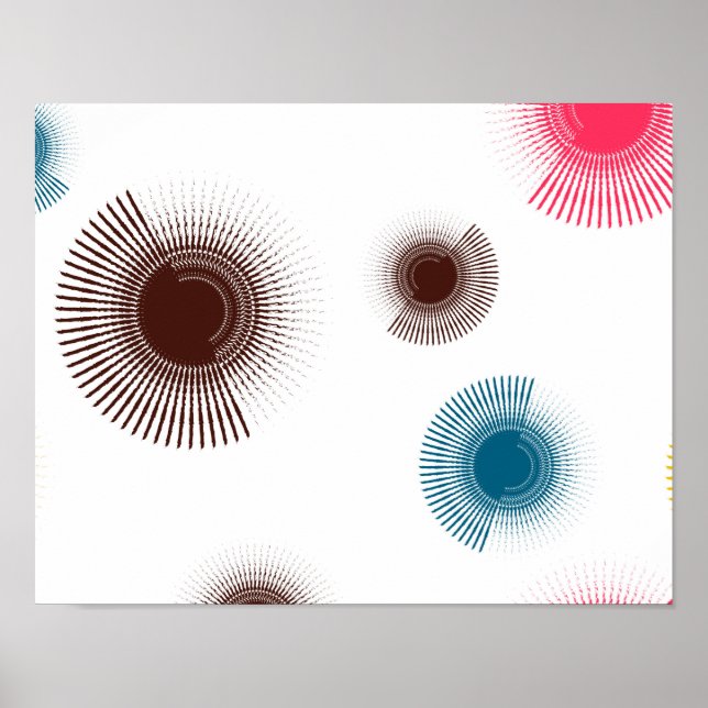 Färgämnen, coola, trender stadspenseldrag cirklar poster (Framsidan)