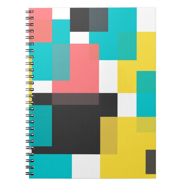 Färgämnen, coola, trendig, konst för stadsgeometri anteckningsbok (Framsidan)