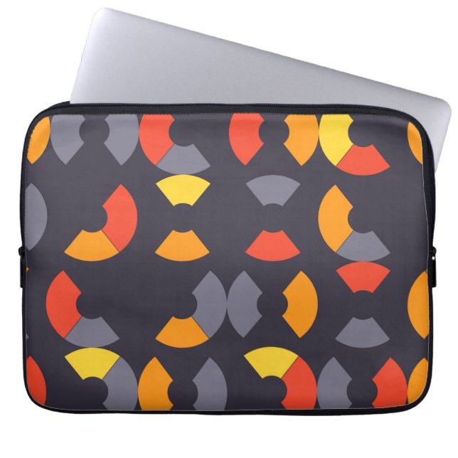 Färgämnen, coola, trendig, modern, cirkelformad st laptop fodral (Framsidan)
