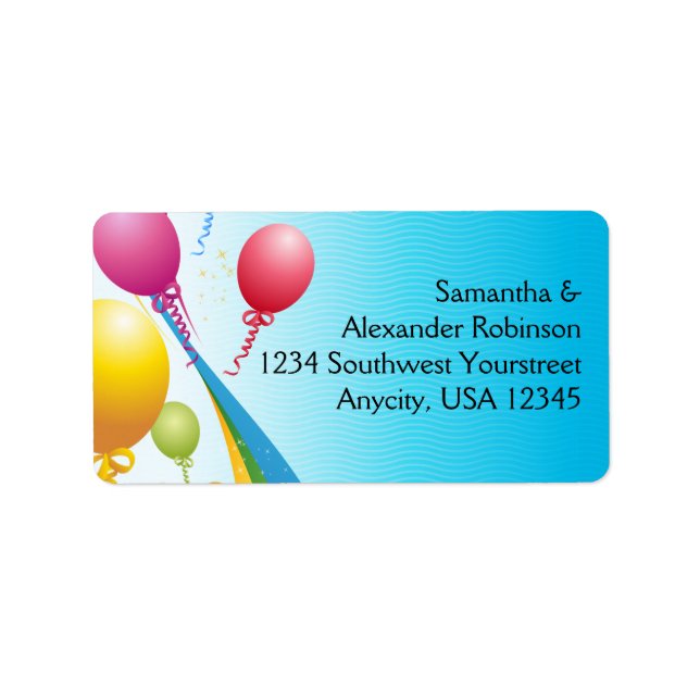 Färgämnen | Curly Rosett band Adressetikett (Framsidan)