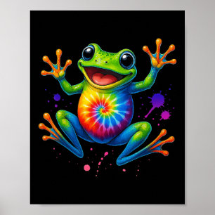 Färgämnen Dye Frog Retro Peace Cute Stil-gåvor Poster