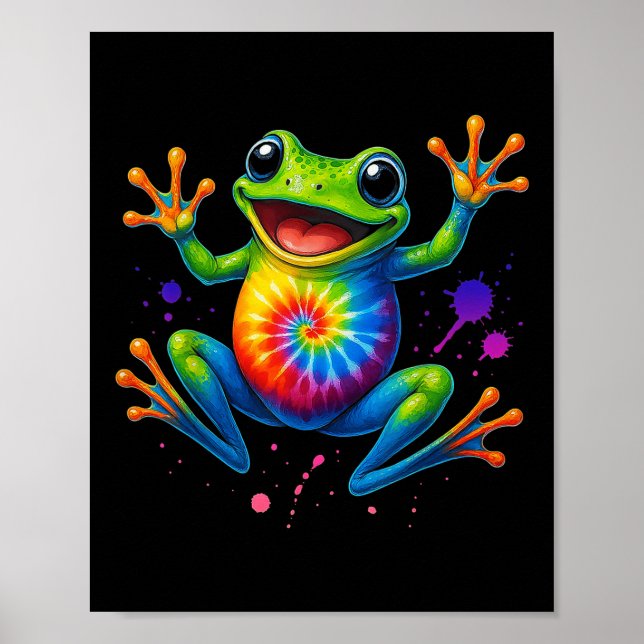 Färgämnen Dye Frog Retro Peace Cute Stil-gåvor Poster (Framsidan)