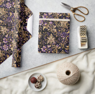 Färgämnen,Extravagant,Lila och Guld Presentpapper