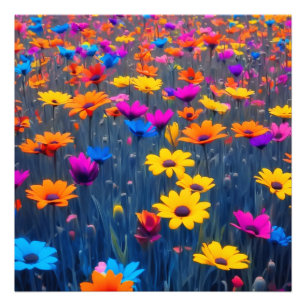 Färgämnen Fält i blommor Fototryck