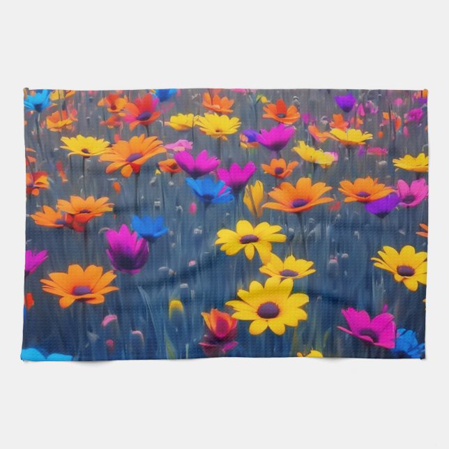 Färgämnen Fält i blommor Kökshandduk (Horisontell)