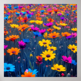 Färgämnen Fält i blommor Poster