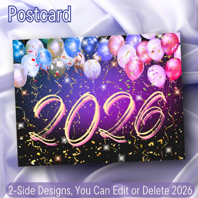 Färgämnen Festive Confetti Gott nytt år Helg Vykort (Skapare uppladdad)