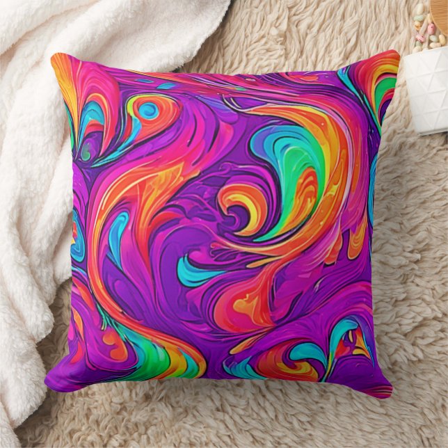 Färgämnen: Flowy Mönster Kudde (Filt)