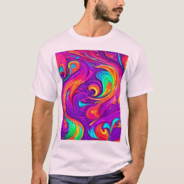 Färgämnen: Flowy Mönster T Shirt