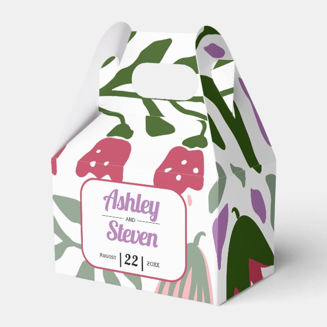 Färgämnen, folklore, blommor blommigt bröllop presentaskar (Framsidan Sidan)