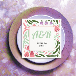 Färgämnen, folklore, blommor bröllop pappersservett