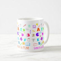 Färgämnen för barnskola, Brev och siffror