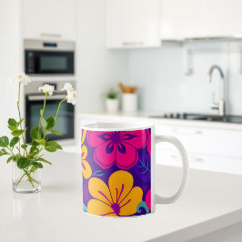 Färgämnen för bloddopamin-Stil-Retro-blommor Kaffemugg