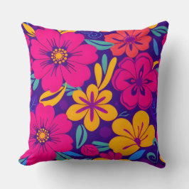 Färgämnen för bloddopamin-Stil-Retro-blommor Kudde
