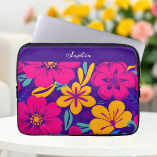 Färgämnen för bloddopamin-Stil-Retro-blommor Laptop Fodral