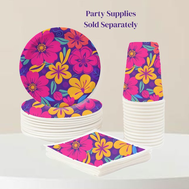 Färgämnen för bloddopamin-Stil-Retro-blommor Pappersservett (Colorful Blooms-Dopamine Style-Party Supplies plates cups and napkins)