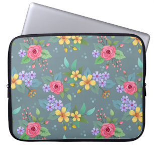 Färgämnen för blommor från hand plockade mönster v laptop fodral