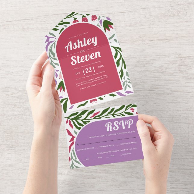 Färgämnen för boho-retro och blommor bröllop (Avrivbar del)