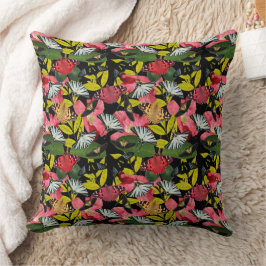 Färgämnen för fjäril och vallmo-Blommönster Kudde