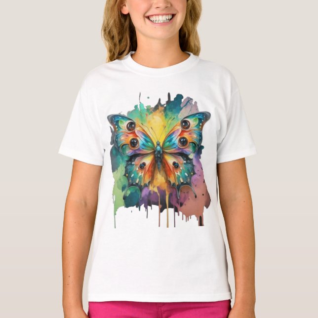 Färgämnen för fjäril t shirt (Framsida)