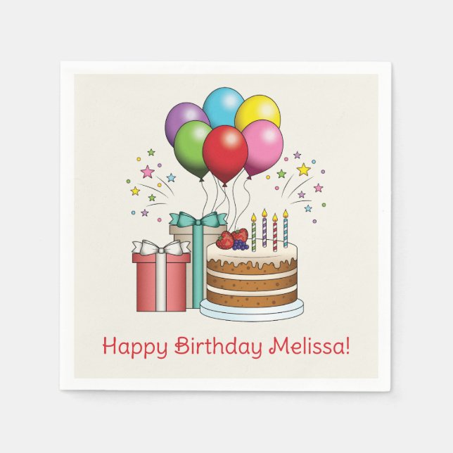 Färgämnen för födelsedagsballonger med kummel och  pappersservett (Framsidan)