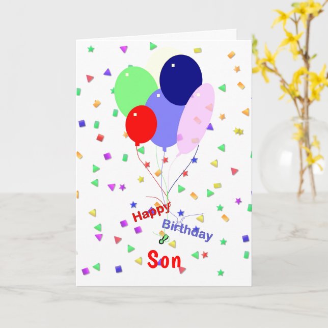 Färgämnen för födelsedagsbubblor för Son Card Kort (Gul blomma)